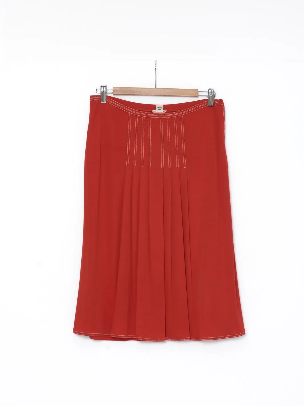 1990s knee-length orange Hermès skirt