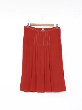 1990s knee-length orange Hermès skirt