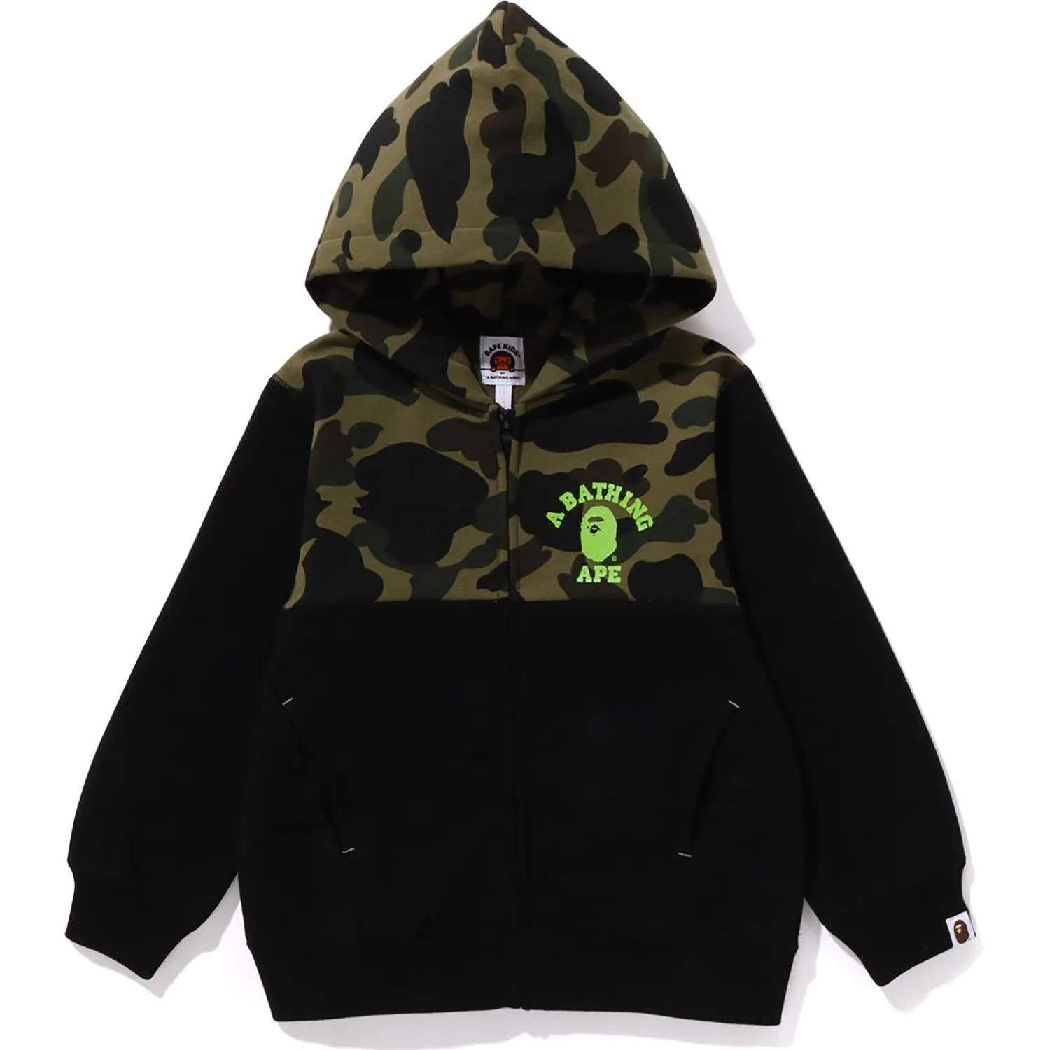 1ST CAMO PANEL ZIP HOODIE KIDS