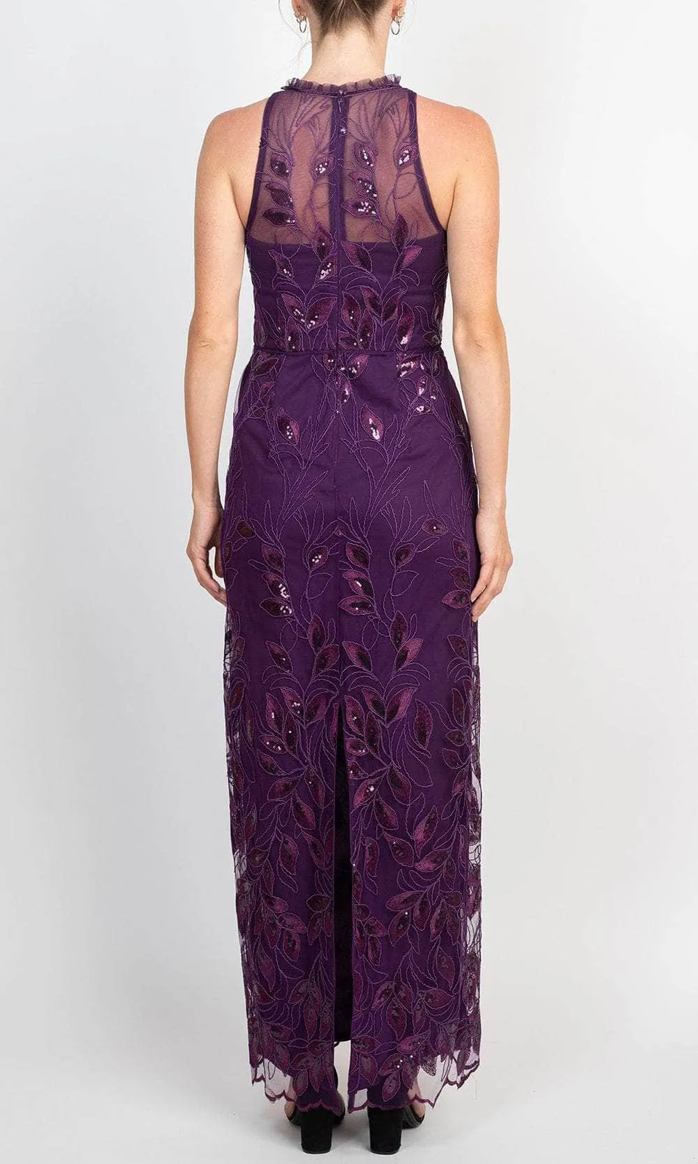 Adrianna Papell AP1E209275 - Embroidered Halter Formal Dress