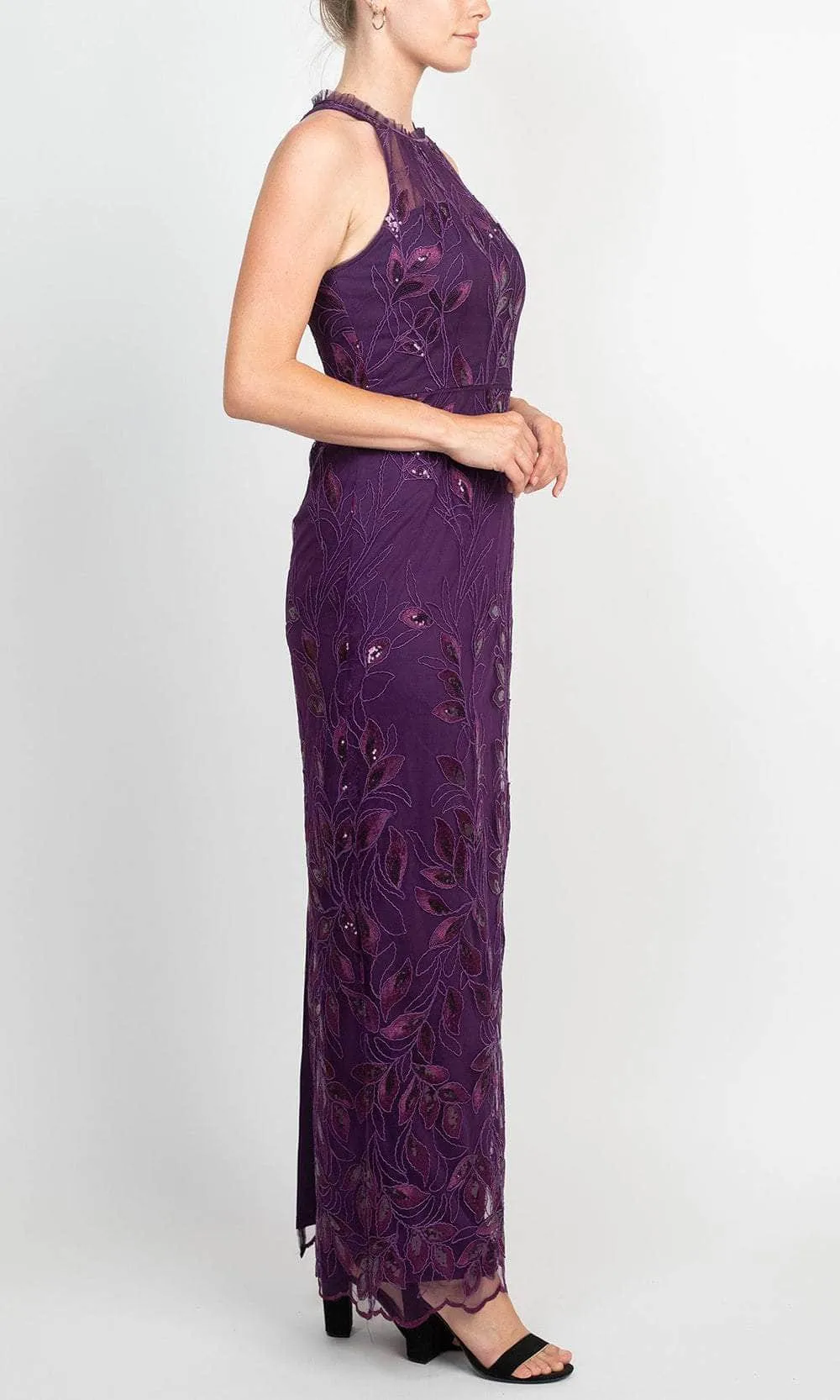 Adrianna Papell AP1E209275 - Embroidered Halter Formal Dress