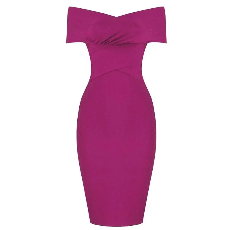 ADYCE Sexy V-Neck Short Sleeve Bodycon Midi Party Dress