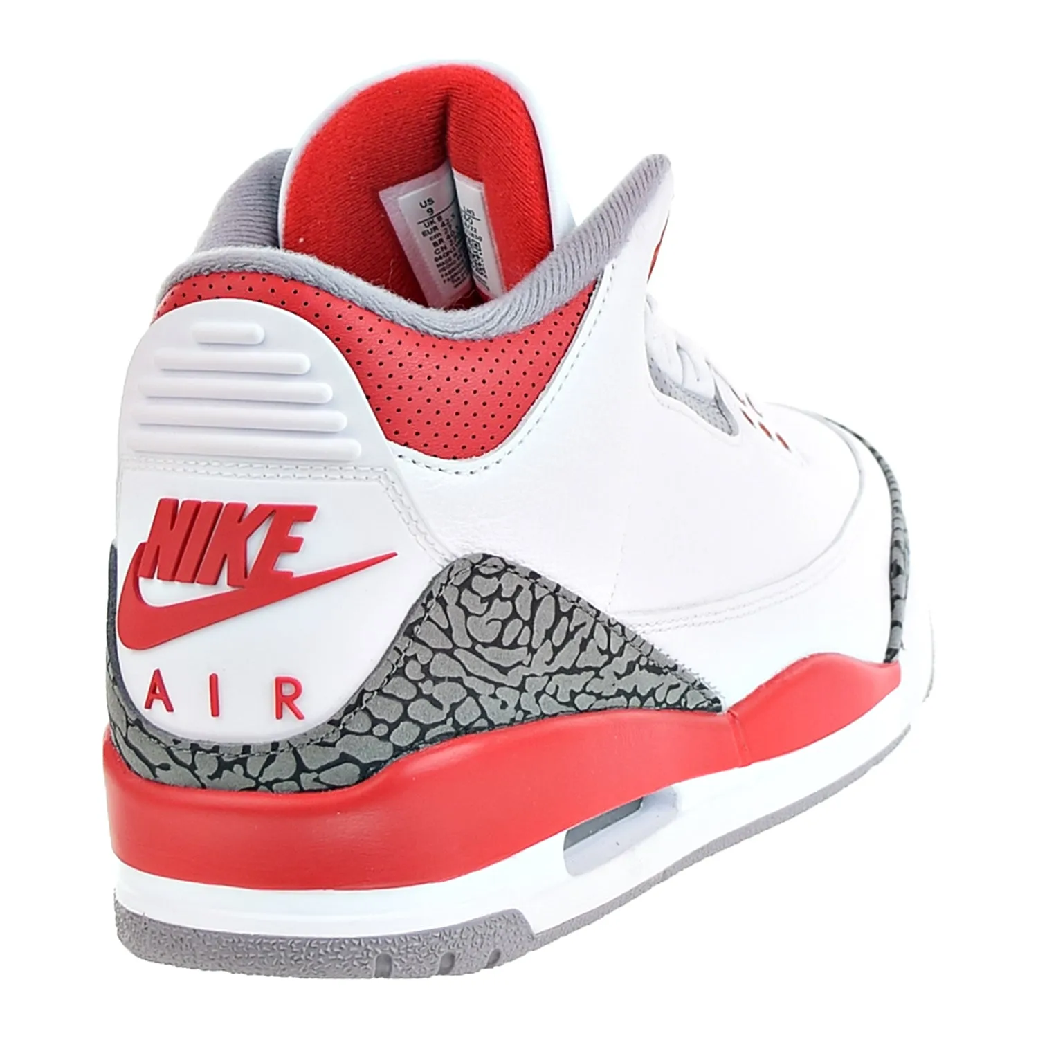 Air Jordan 3 Retro Men's Shoes White-Fire Red-Black