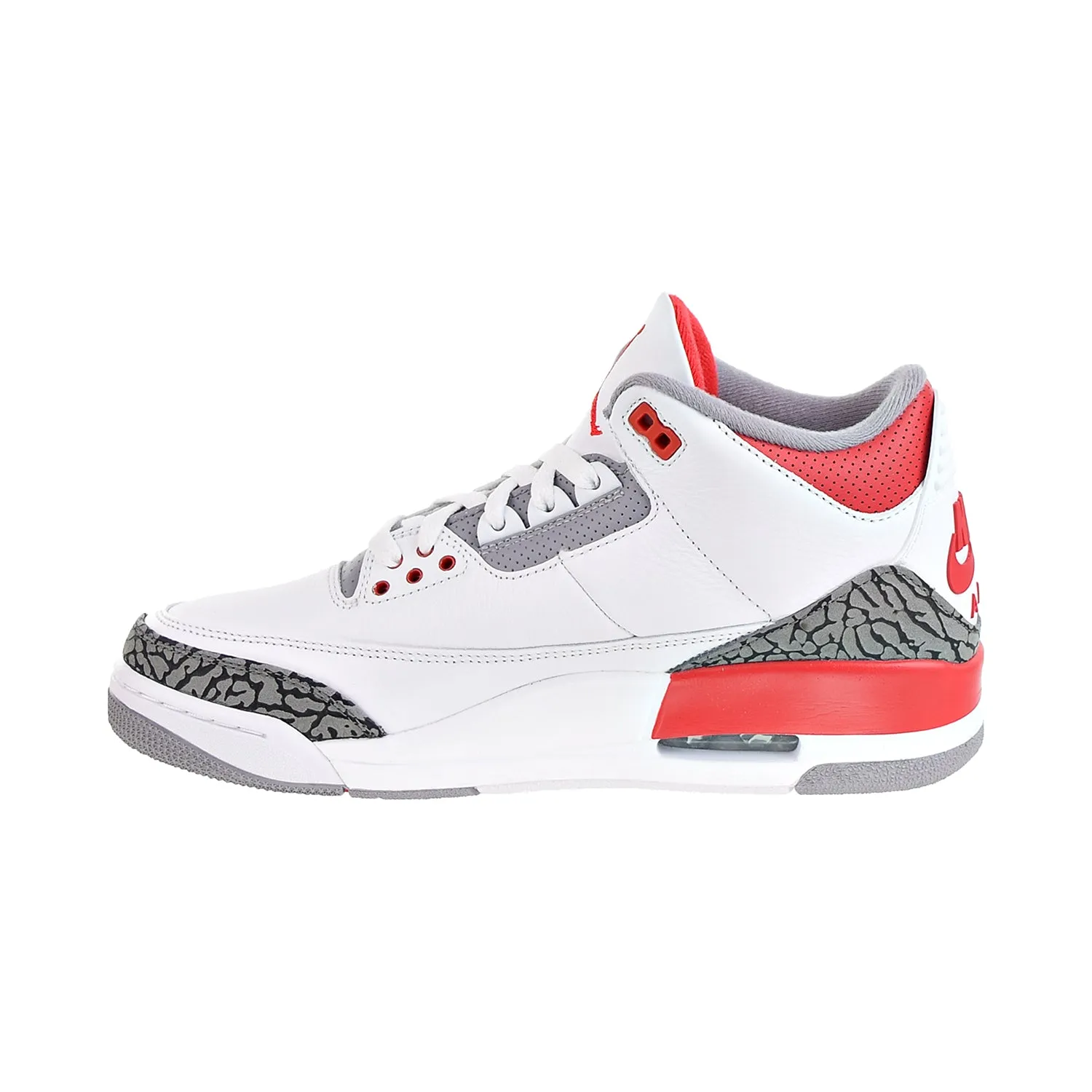 Air Jordan 3 Retro Men's Shoes White-Fire Red-Black