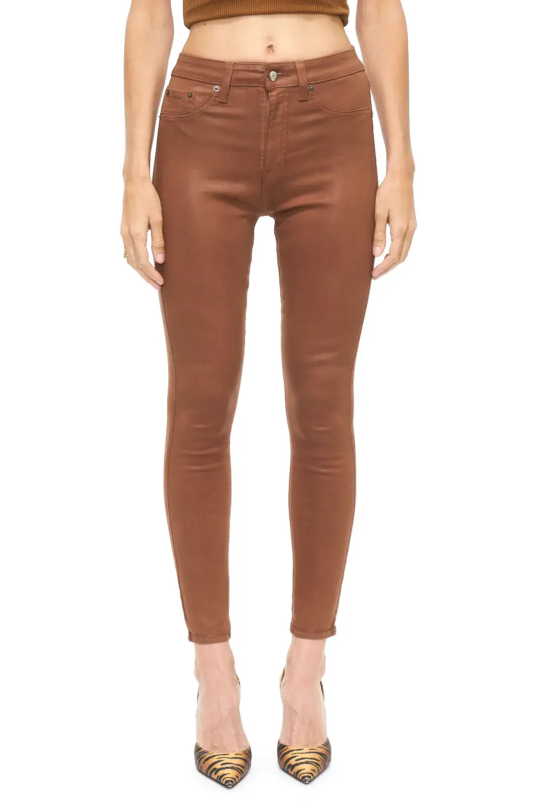 ALINE COGNAC SKINNY HIGH RISE