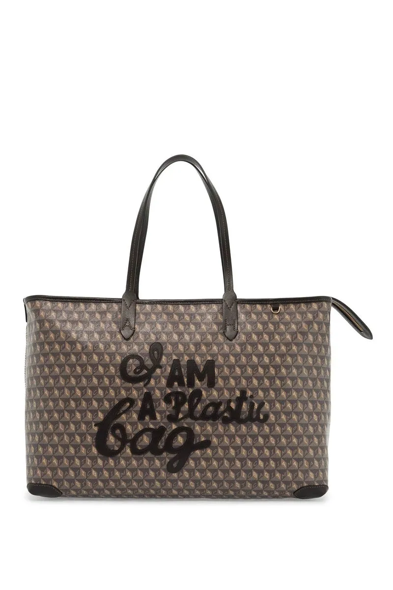 Anya Hindmarch    Anya Hindmarch I Am A Plastic Bag Zipped Motif Tote Bag