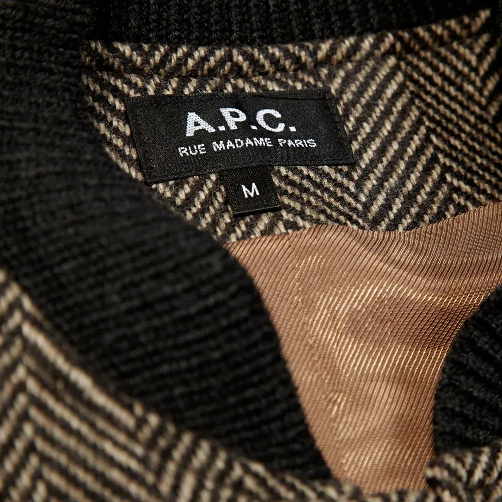 A.P.C. Herringbone Wool Bomber JacketBrown