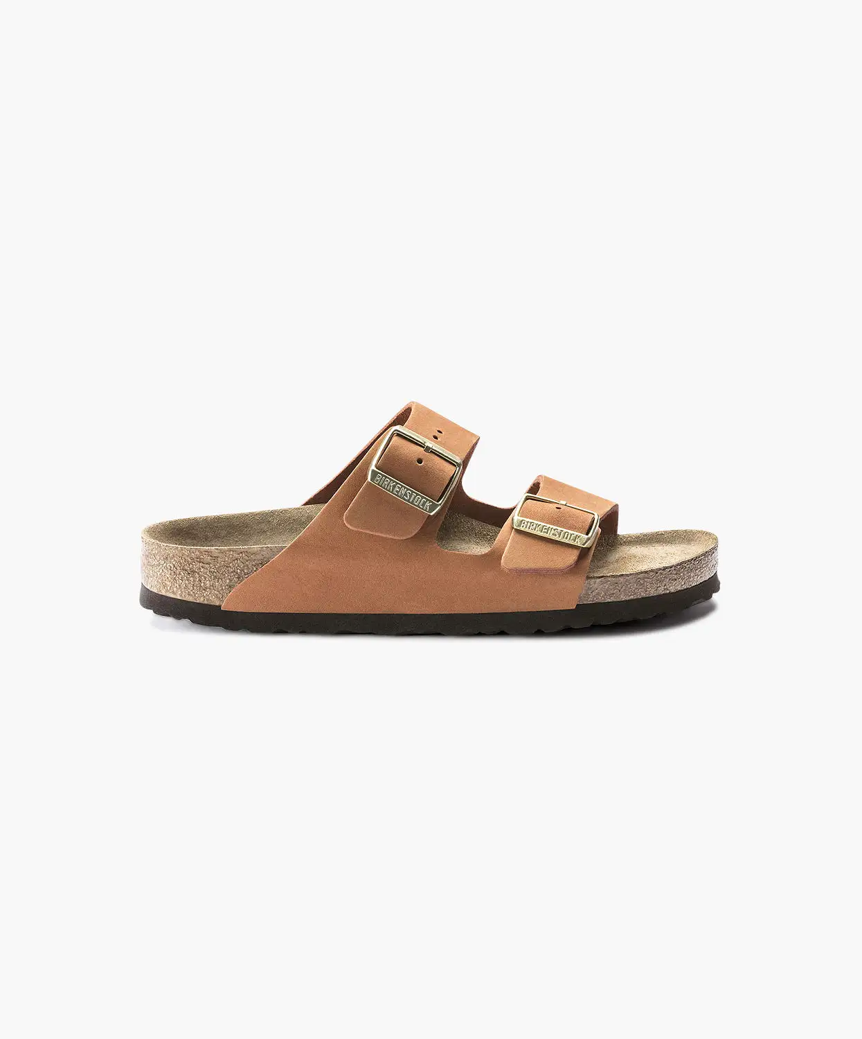 Birkenstock Arizona Nubuck Leather Pecan Soft Footbed Sandals