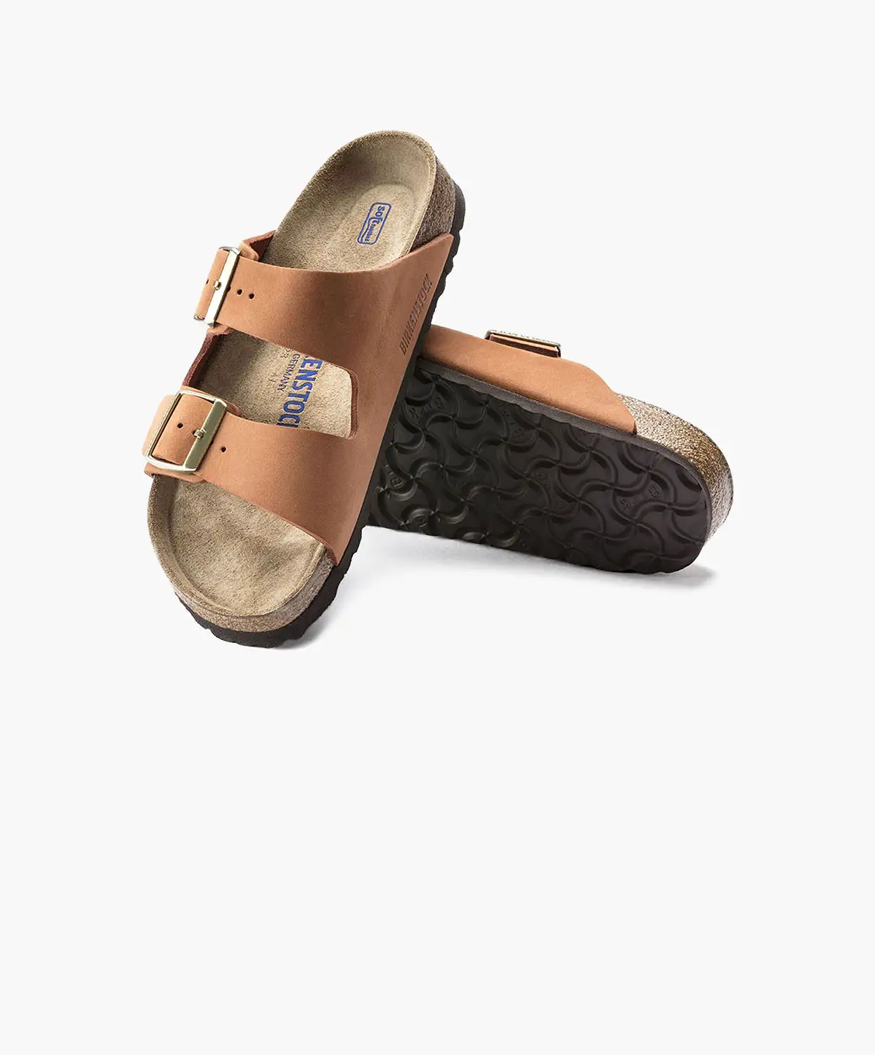 Birkenstock Arizona Nubuck Leather Pecan Soft Footbed Sandals