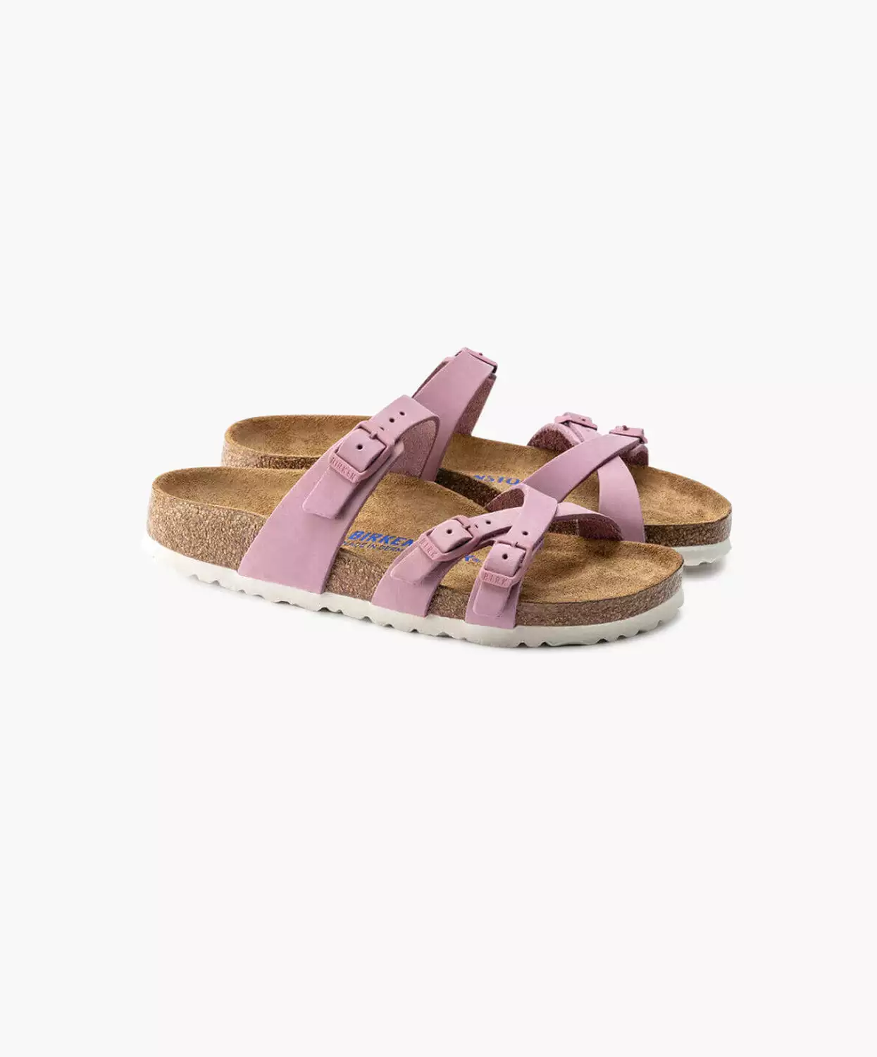 Birkenstock Franca Nubuck Leather Orchid Soft Footbed Sandals