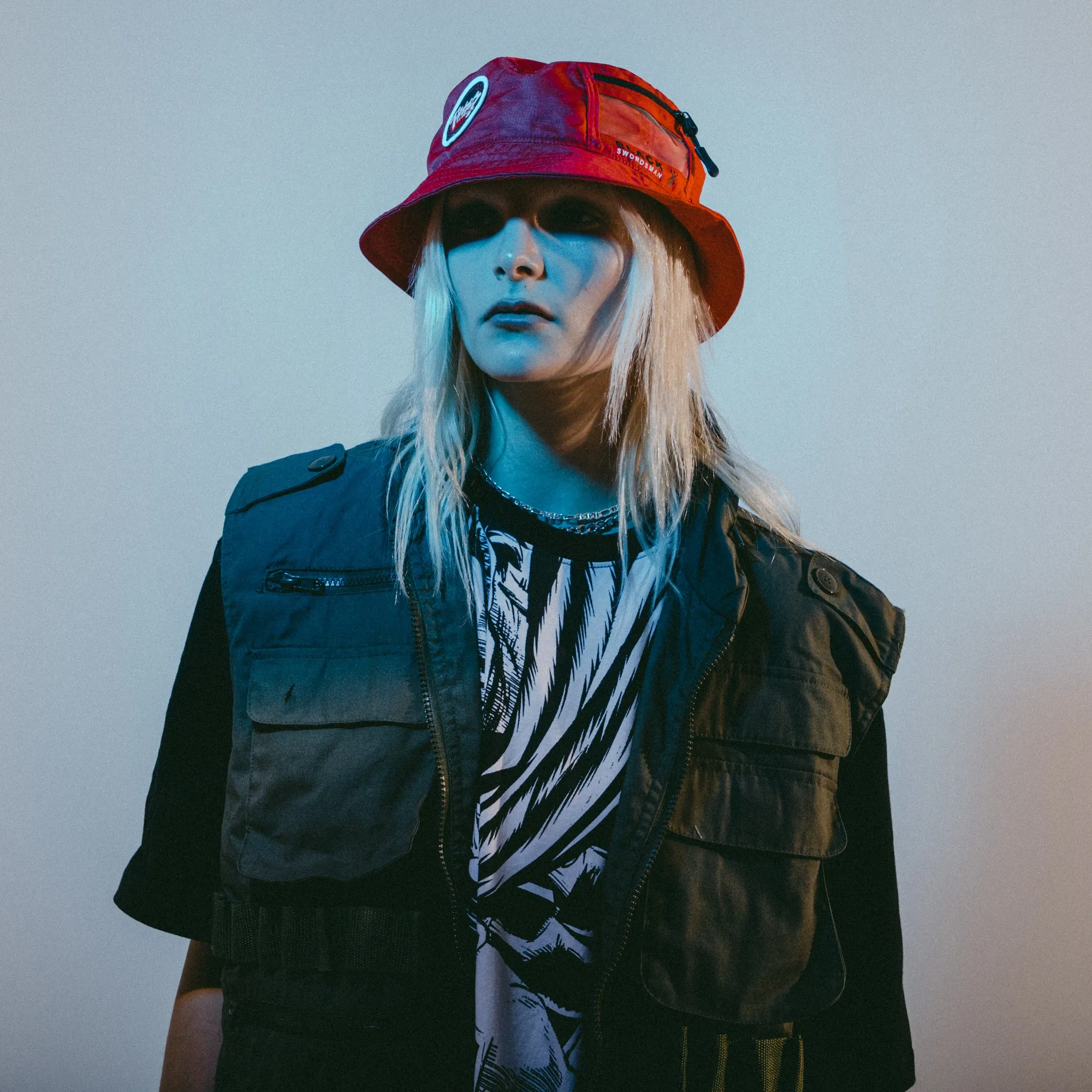 Black Swordsman Red Bucket Hat