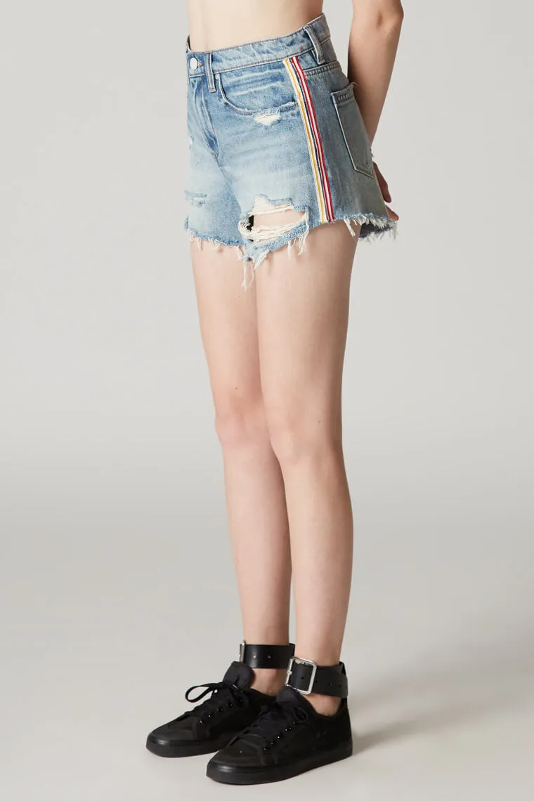 Blank NYC Now or Never Stripe High Rise Jean Shorts