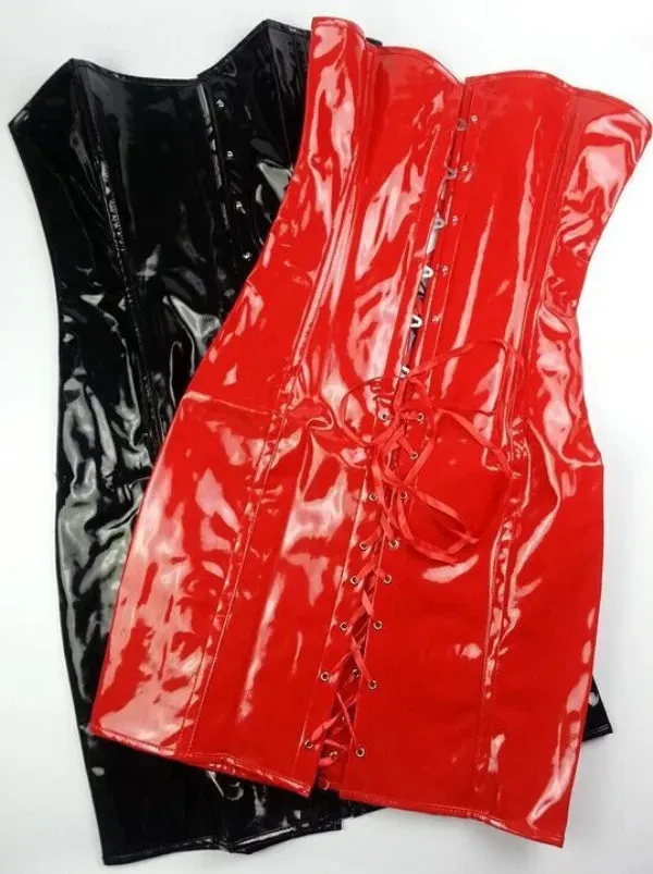 Body Slim PVC Corset Sexy Club Long Bustier Dress