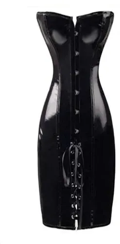 Body Slim PVC Corset Sexy Club Long Bustier Dress