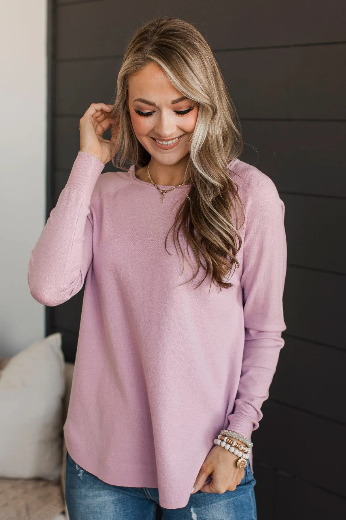 Butter Me Up Knit Sweater- Lavender