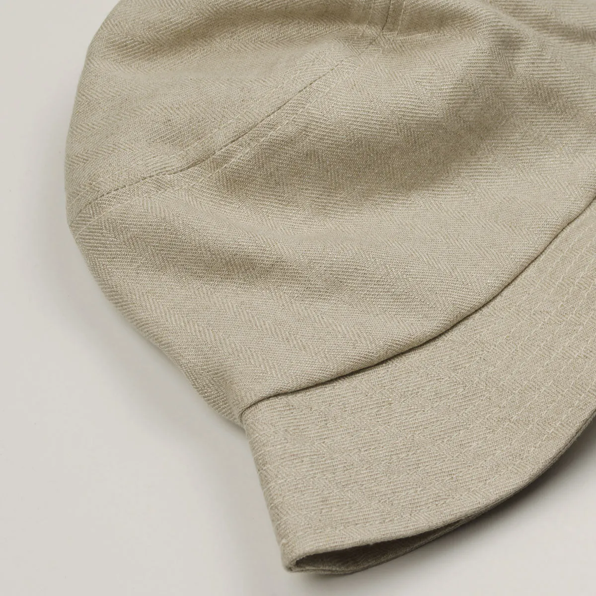 cableami - Linen Herringbone Bucket Hat - Ecru