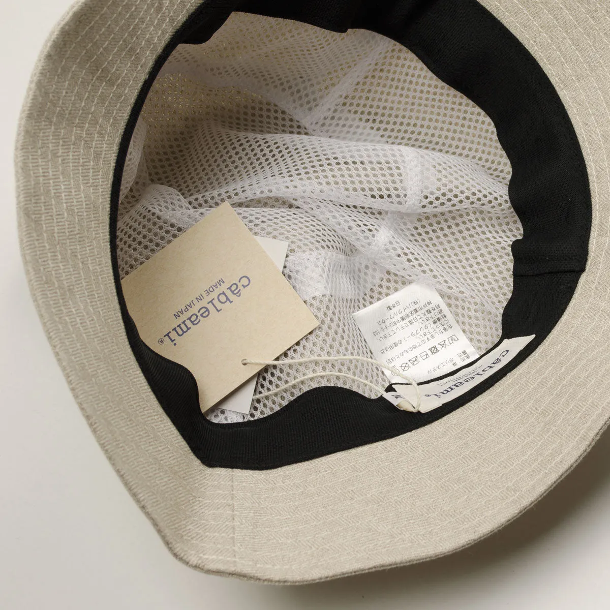 cableami - Linen Herringbone Bucket Hat - Ecru