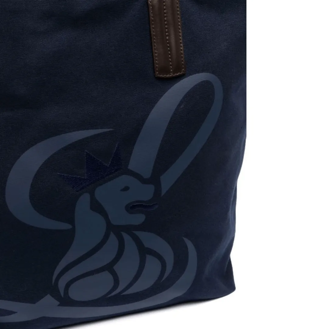 Canvas Lion Shopper - Navy