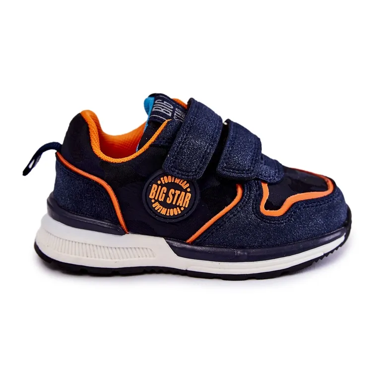 Children's Sport Shoes Velcro Memory Foam System Big Star KK374183 Navy Blue