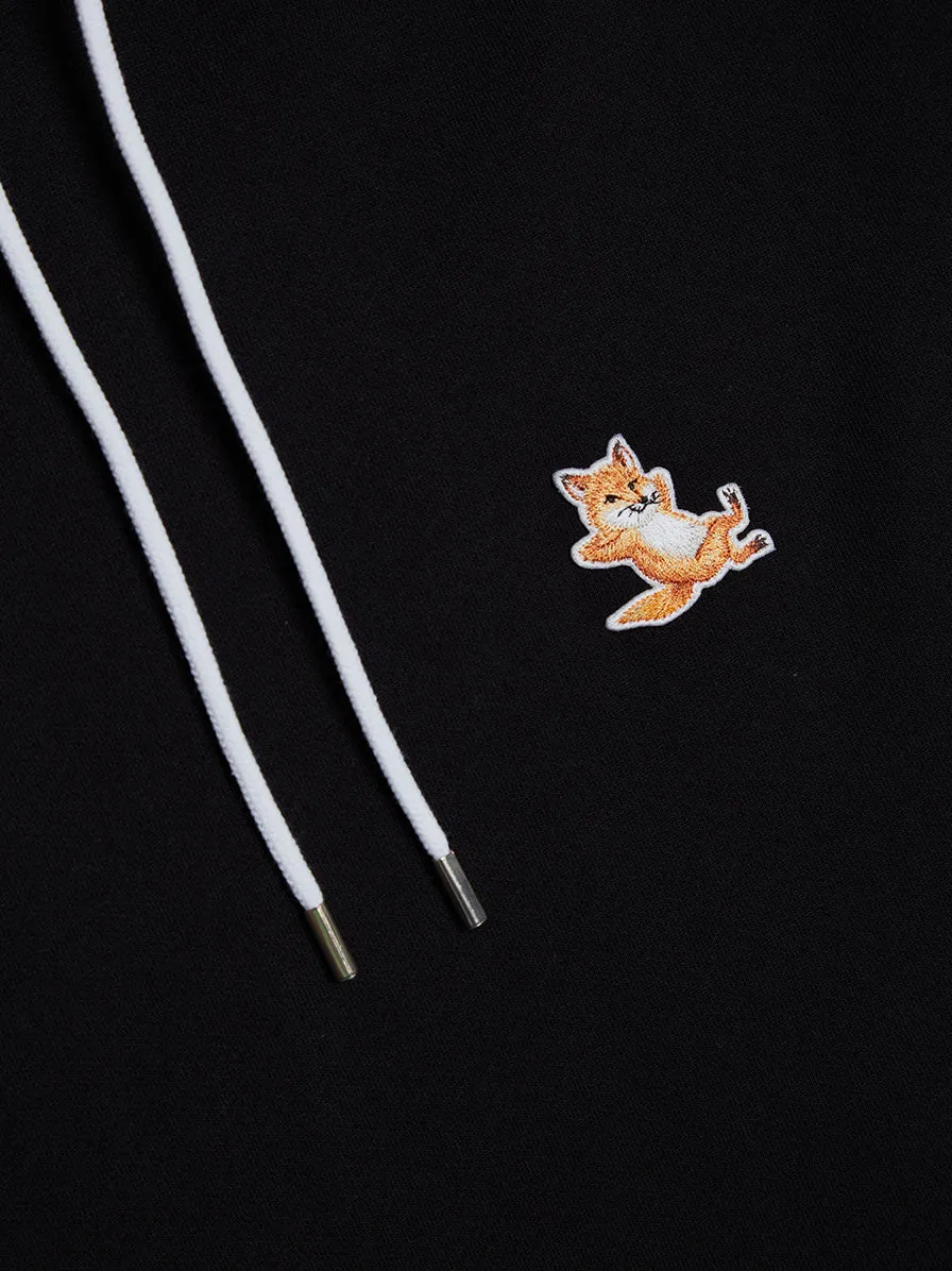 Chillax Fox Patch Classic Hoodie, Black