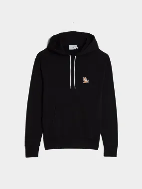 Chillax Fox Patch Classic Hoodie, Black