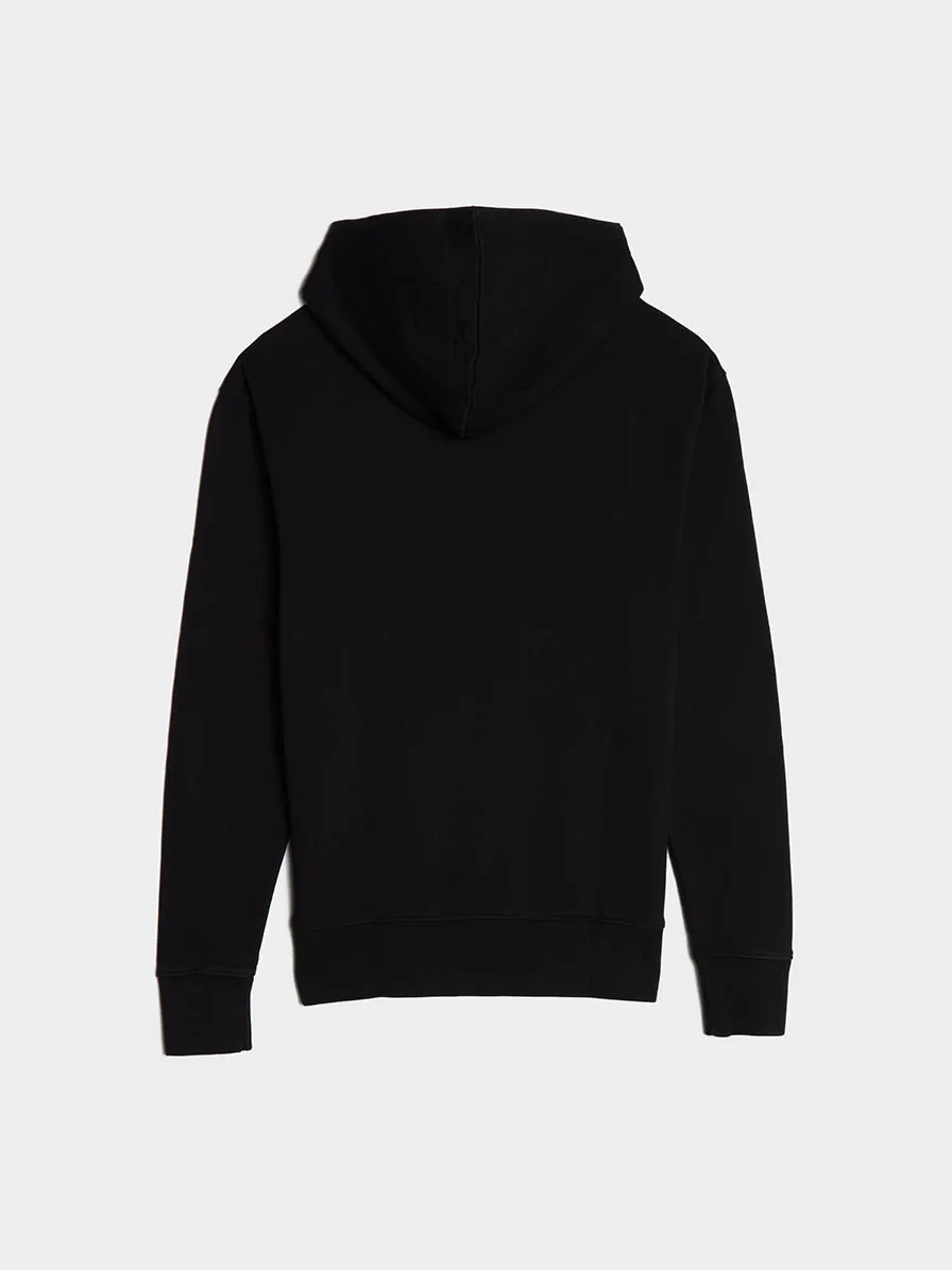 Chillax Fox Patch Classic Hoodie, Black