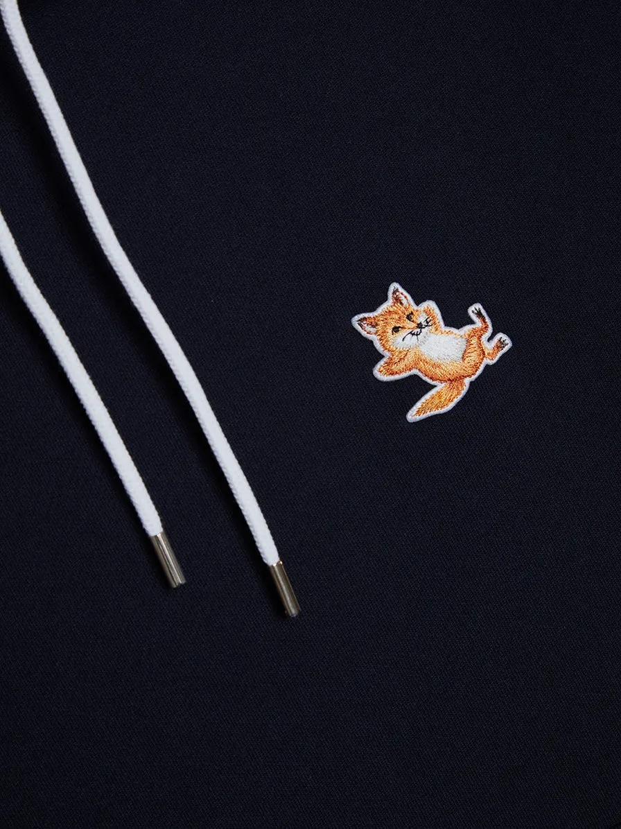 Chillax Fox Patch Classic Hoodie, Navy