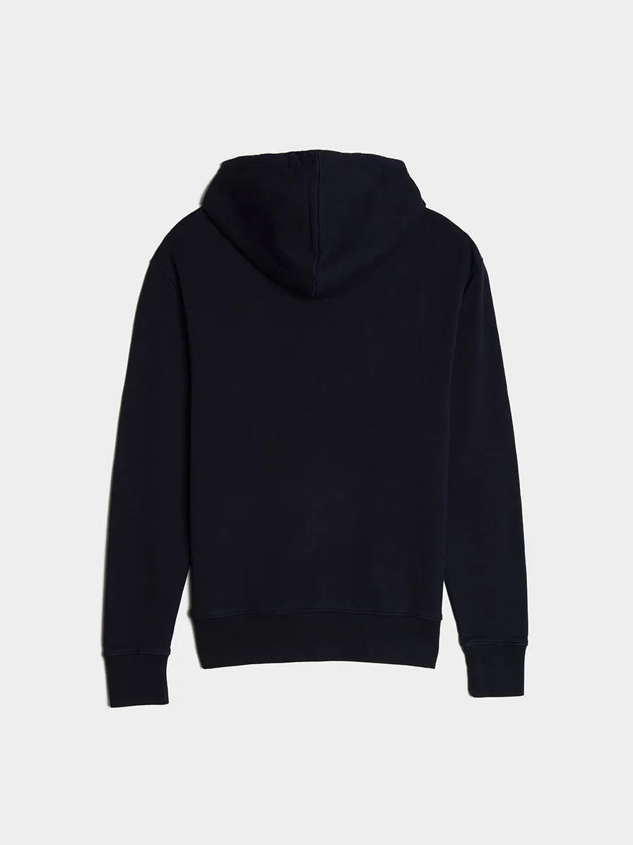 Chillax Fox Patch Classic Hoodie, Navy