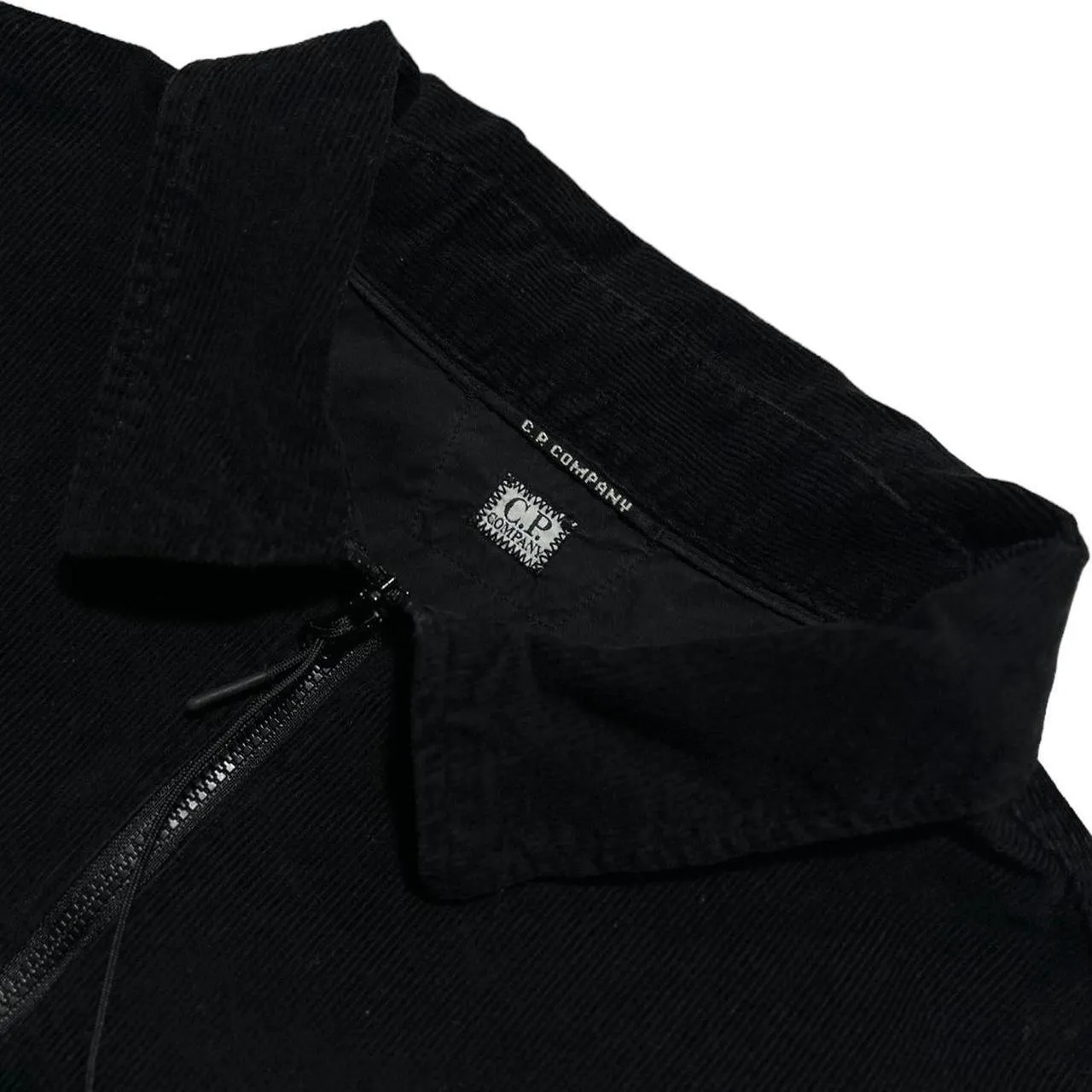 CP Company Black Thin Corduroy Quarter Zip