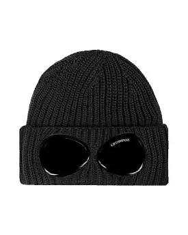 CP Company Extra Fine Merino Wool Goggle Beanie Nero