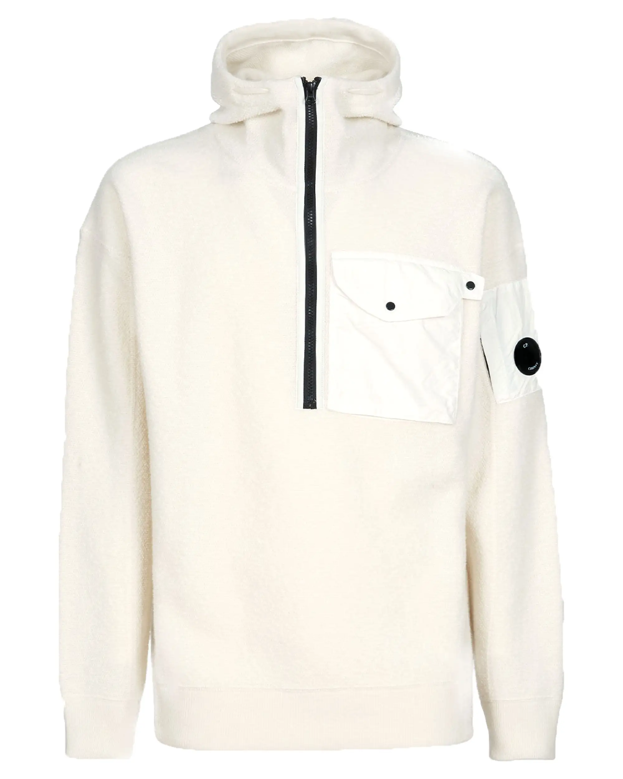 CP Company Knitwear Hooded in Lambswool Gauze White