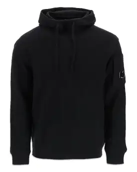 CP Company Knitwear Hooded in merino wool matted Nero