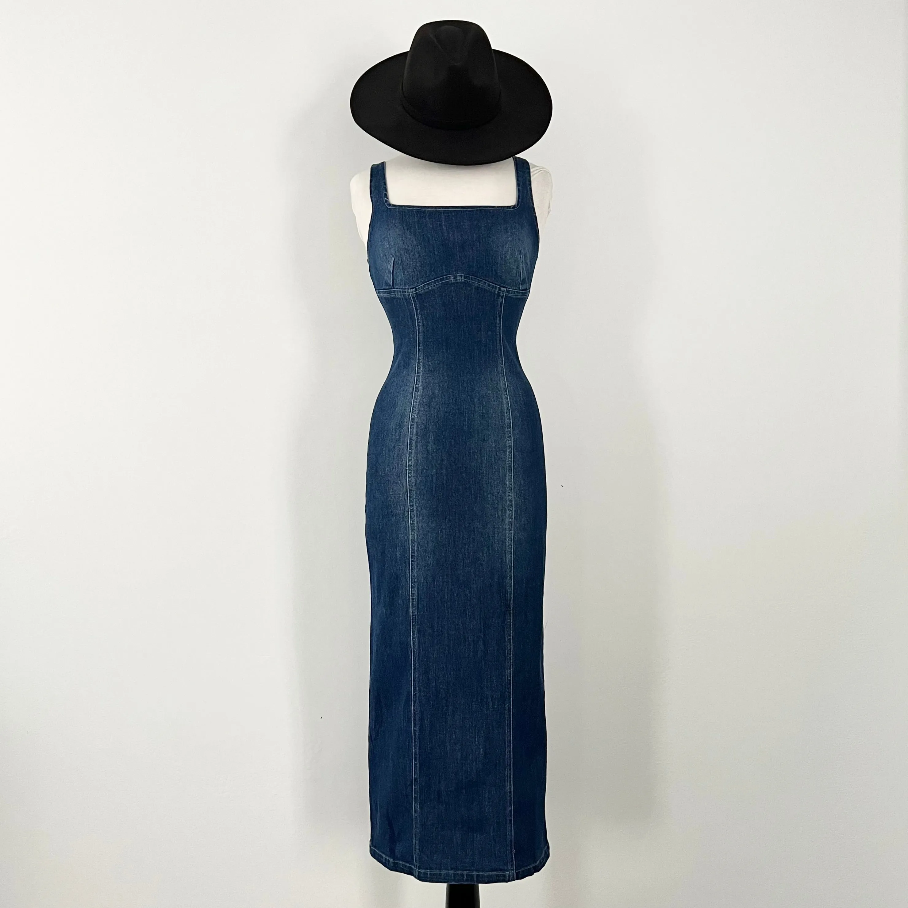 Denim Midi Dress - Medium Wash