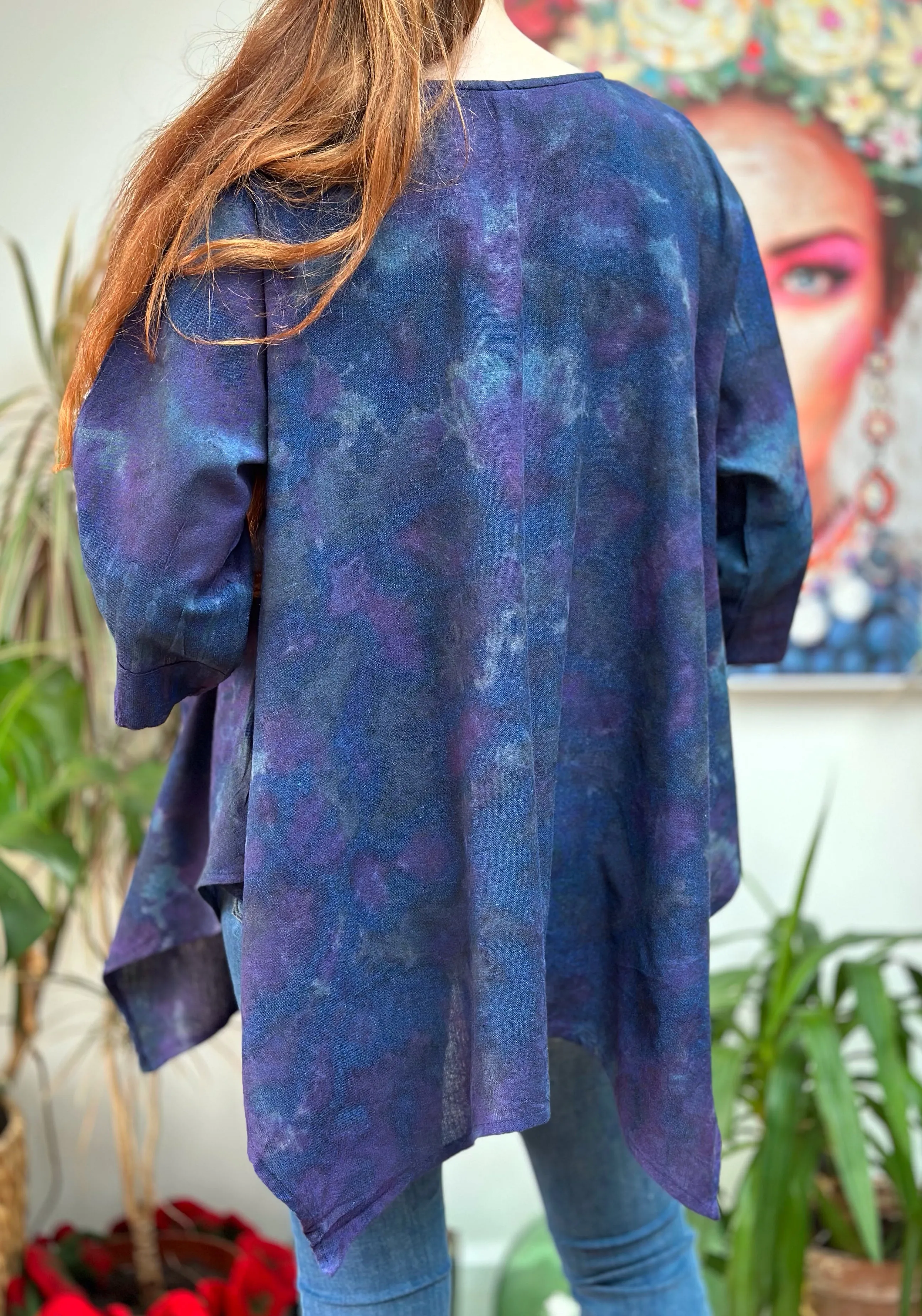 DREAMY INDIGO COTTON BIRDIE SHIRT  M / L / XL