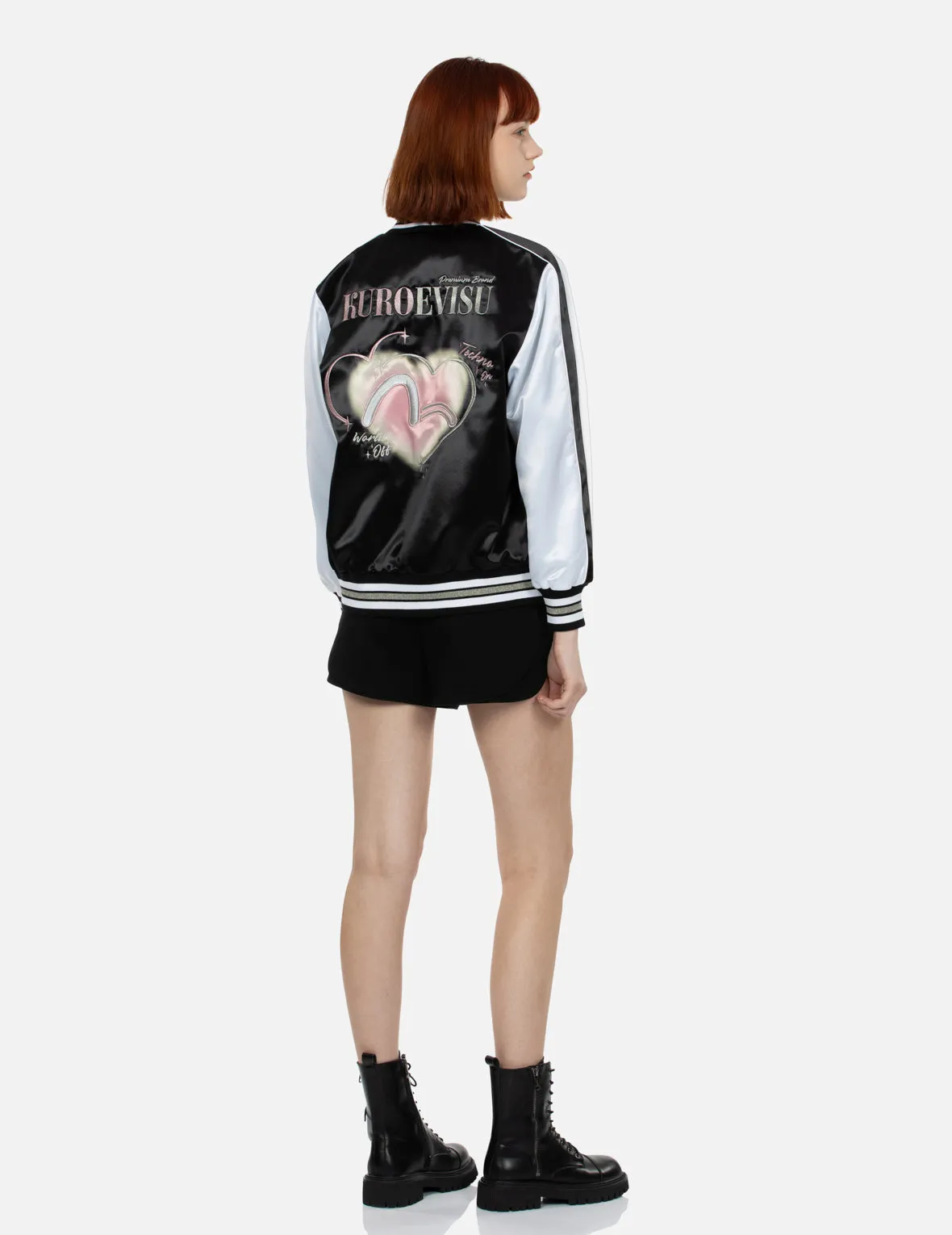 EK Gem Embroidery and Seagull Appliqué Oversized Souvenir Jacket