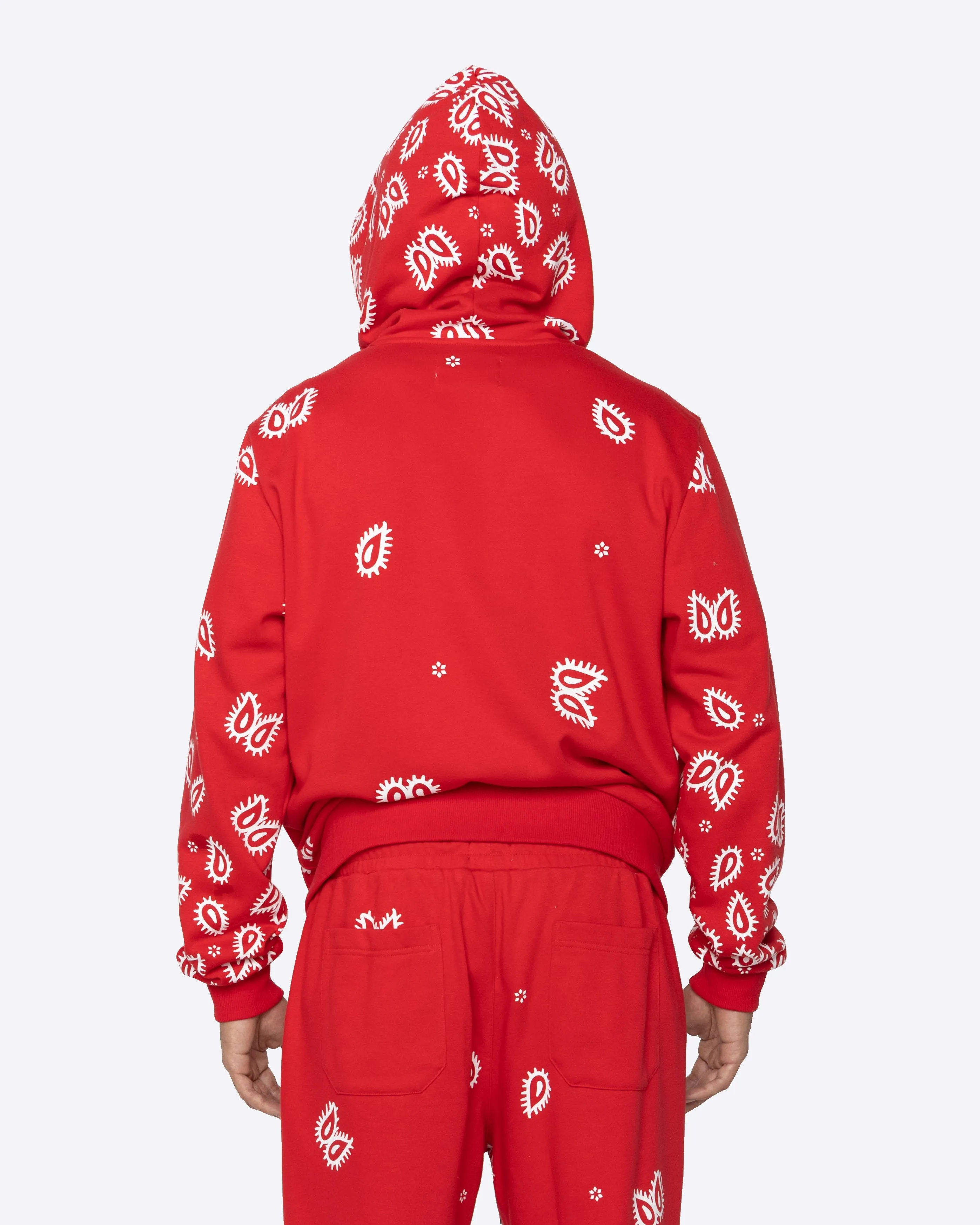 EPTM AMOEBA PRINT ZIP HOODIE-RED