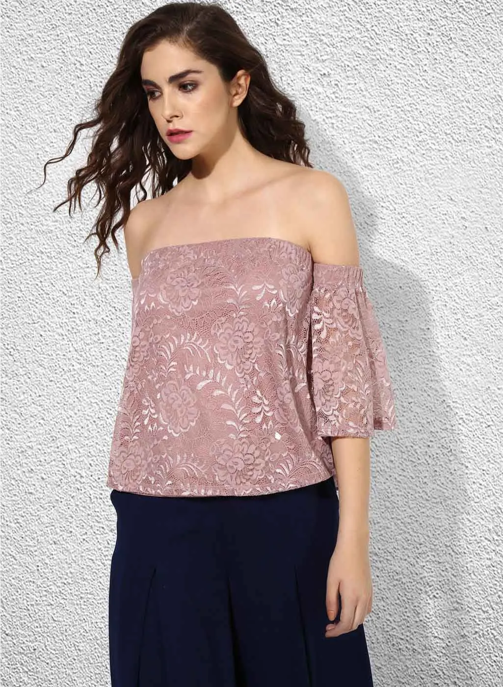 Floral Lace Off-Shoulder Top