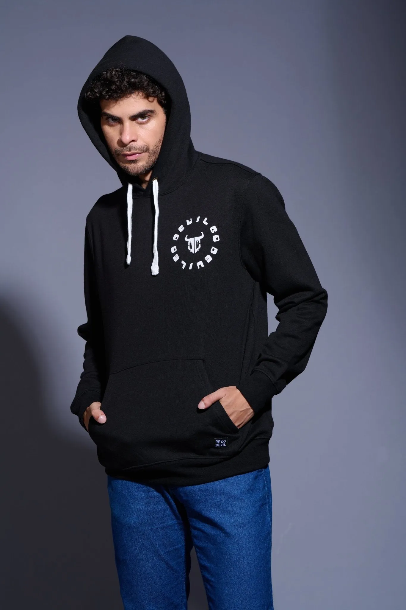 Funking Dope Printed Black Hoodie for Men