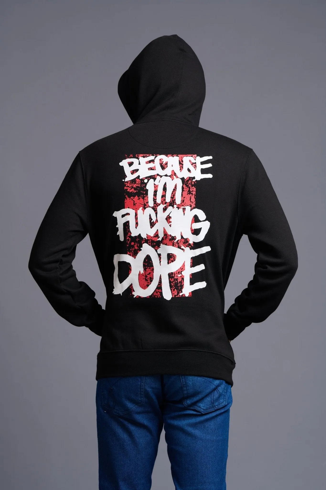 Funking Dope Printed Black Hoodie for Men