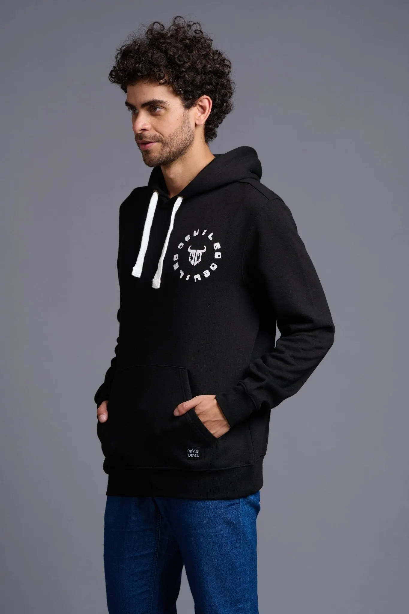 Funking Dope Printed Black Hoodie for Men