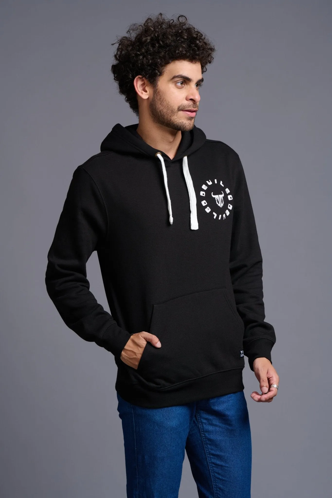 Funking Dope Printed Black Hoodie for Men