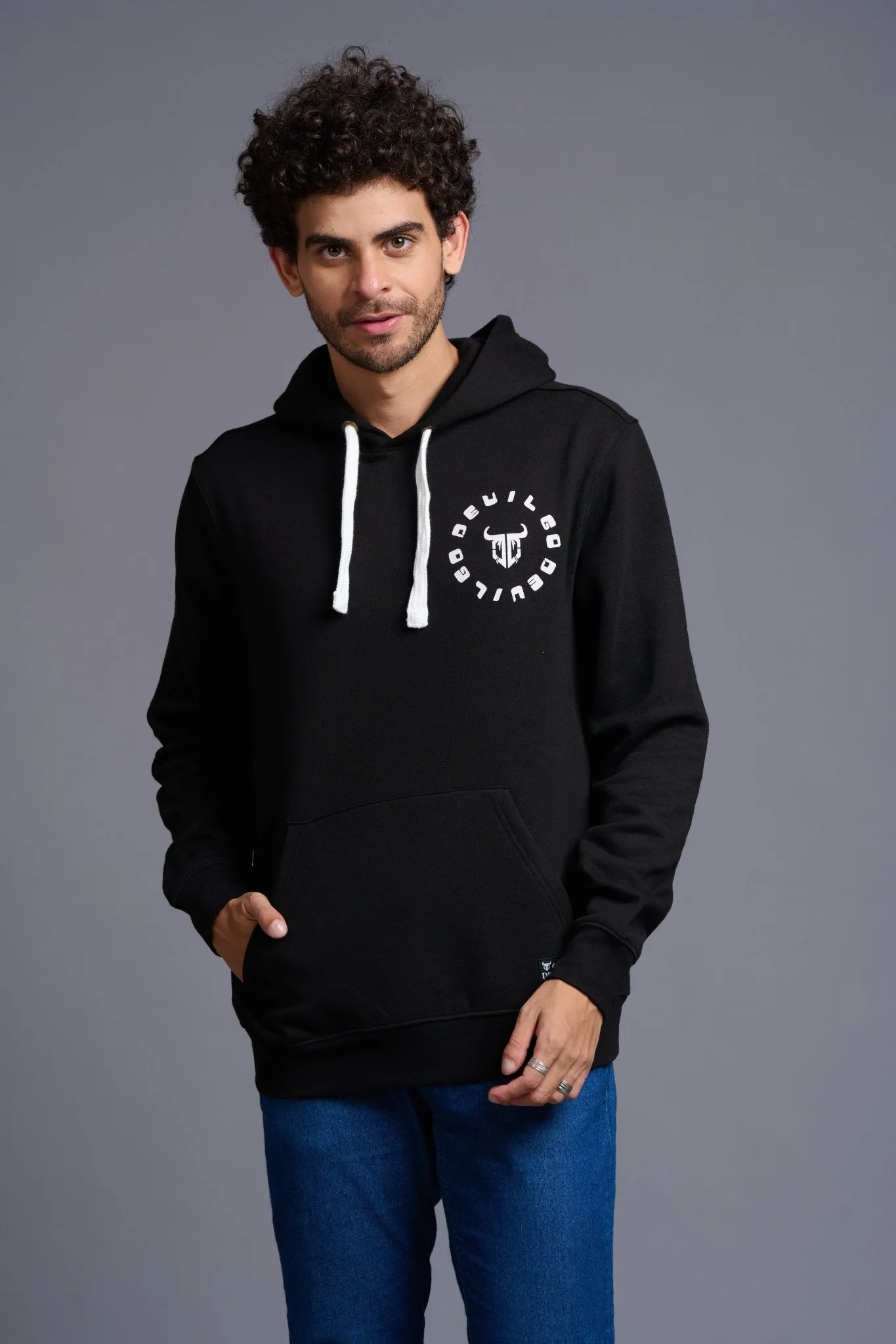 Funking Dope Printed Black Hoodie for Men