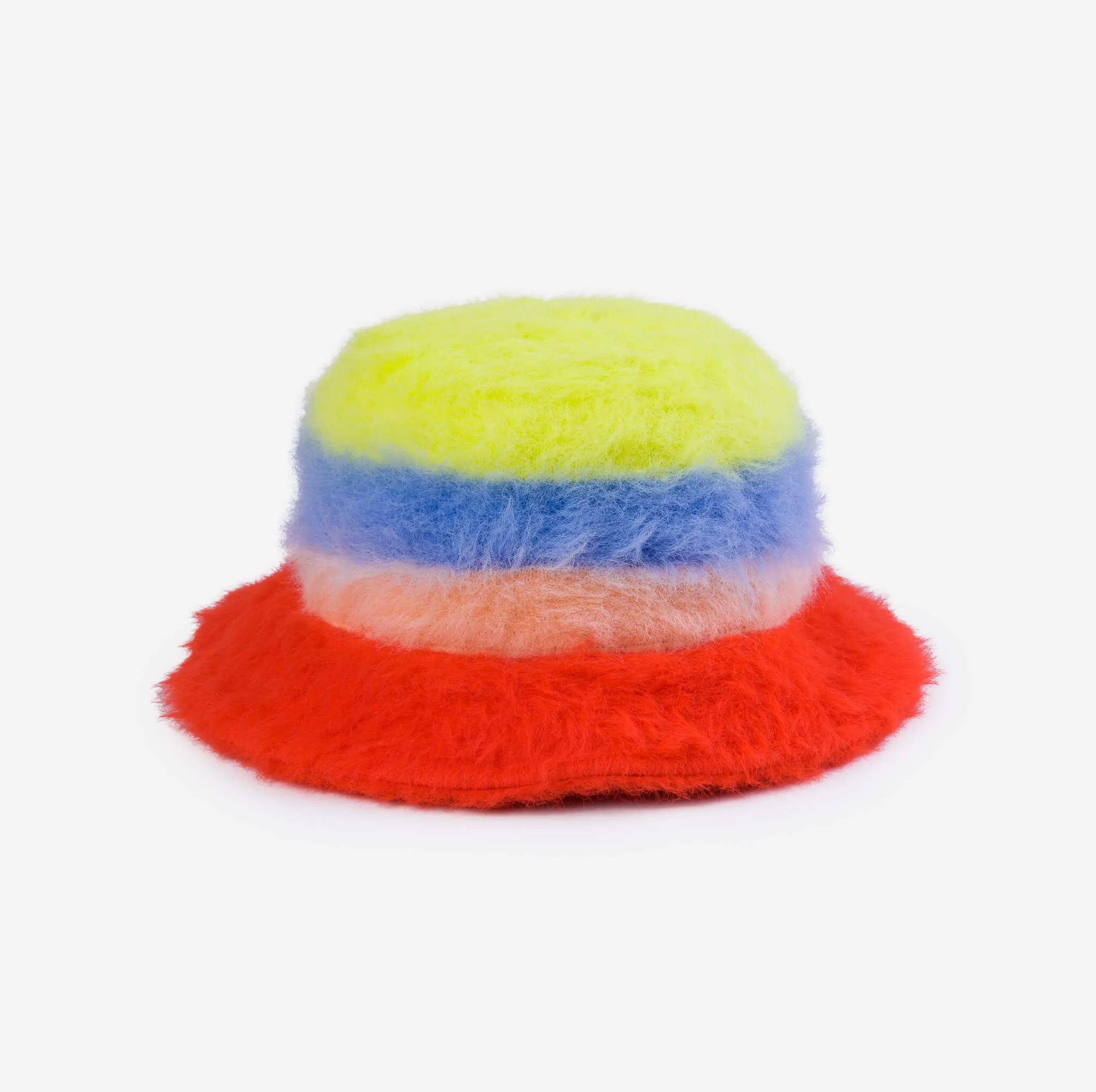 FUR STRIPE BUCKET HAT