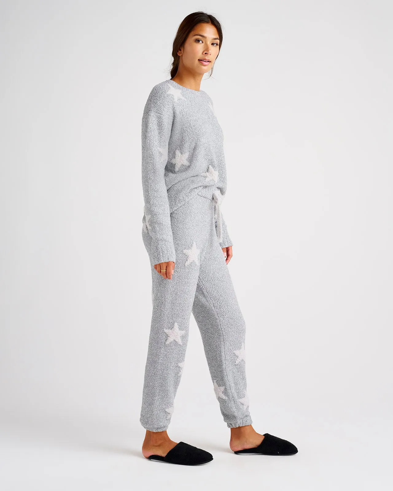 Fuzzy Star Sweater PJ Set