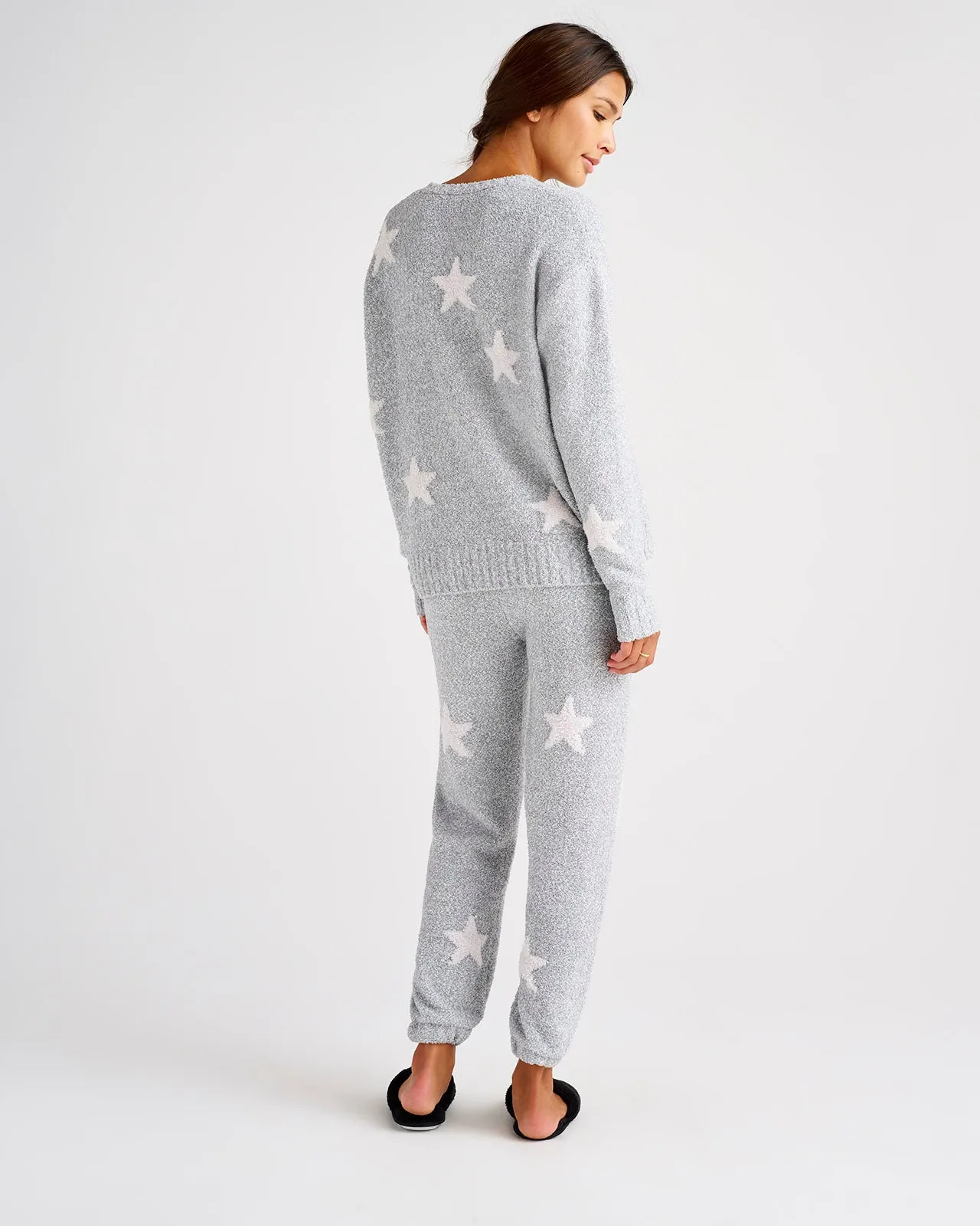 Fuzzy Star Sweater PJ Set