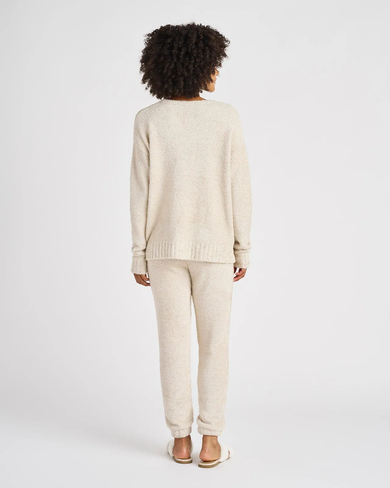 Fuzzy Sweater PJ Set in Oatmeal Heather