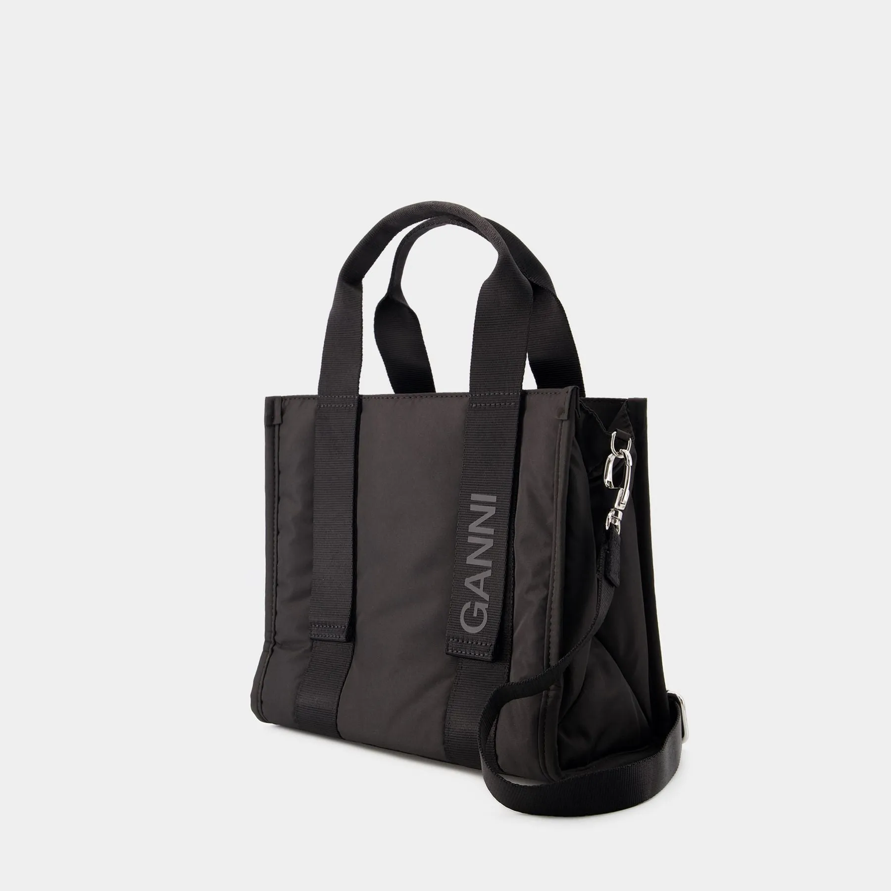 Ganni  Recycled tech Small Tote bag - Ganni - Synthetic - Black