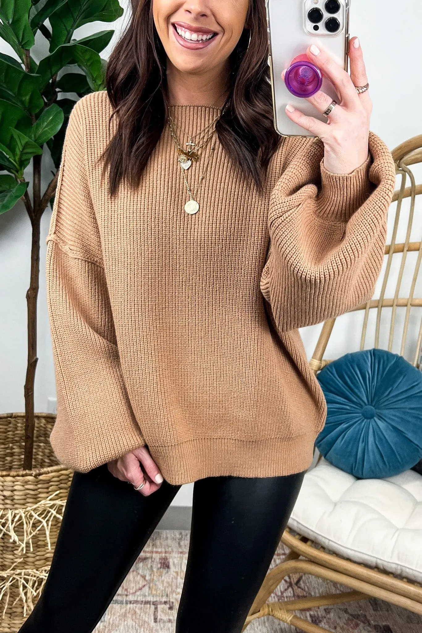 Gramm Boat Neck Ribbed Knit Sweater