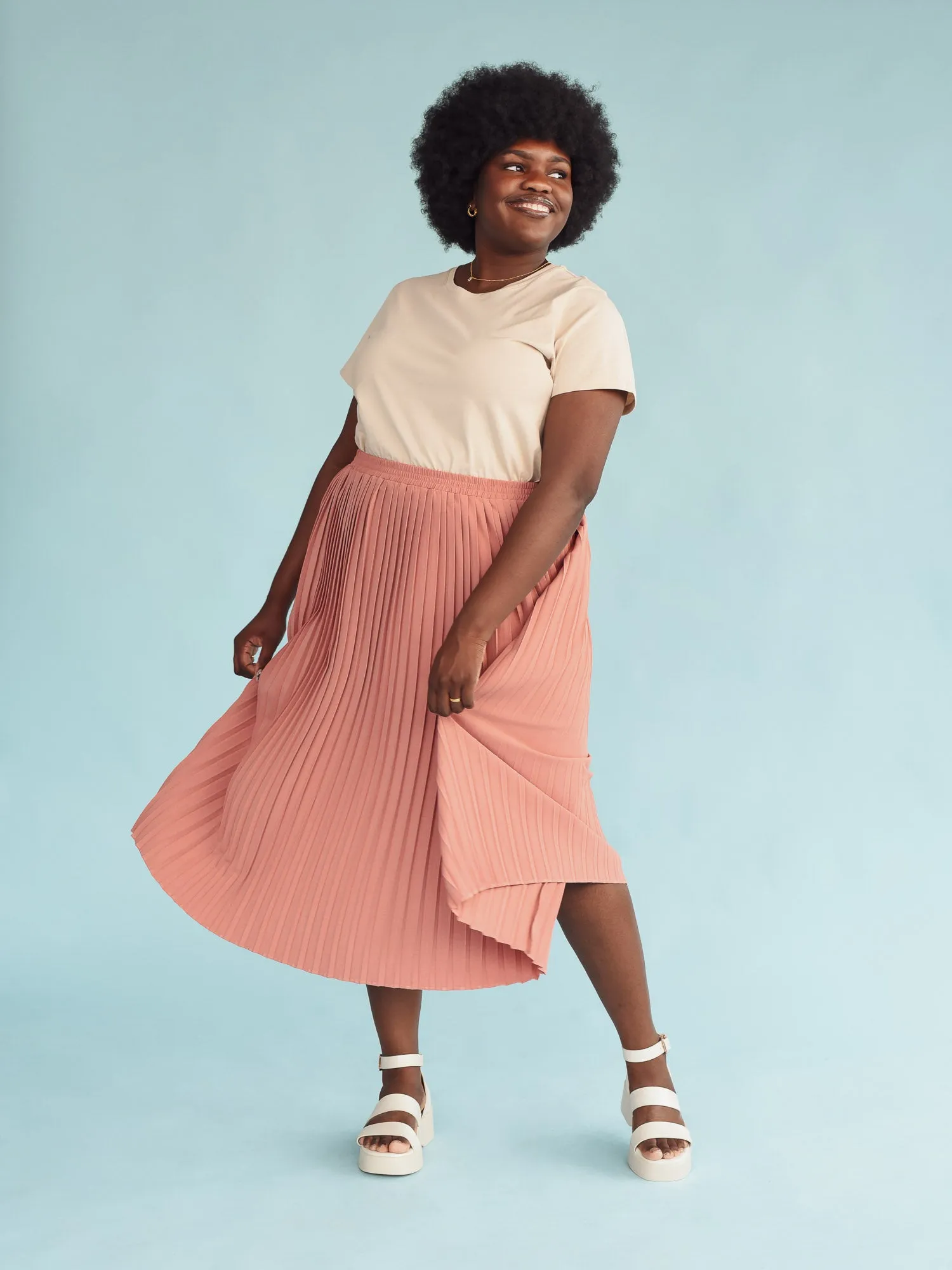 Hazel Pink Pleated Skirt