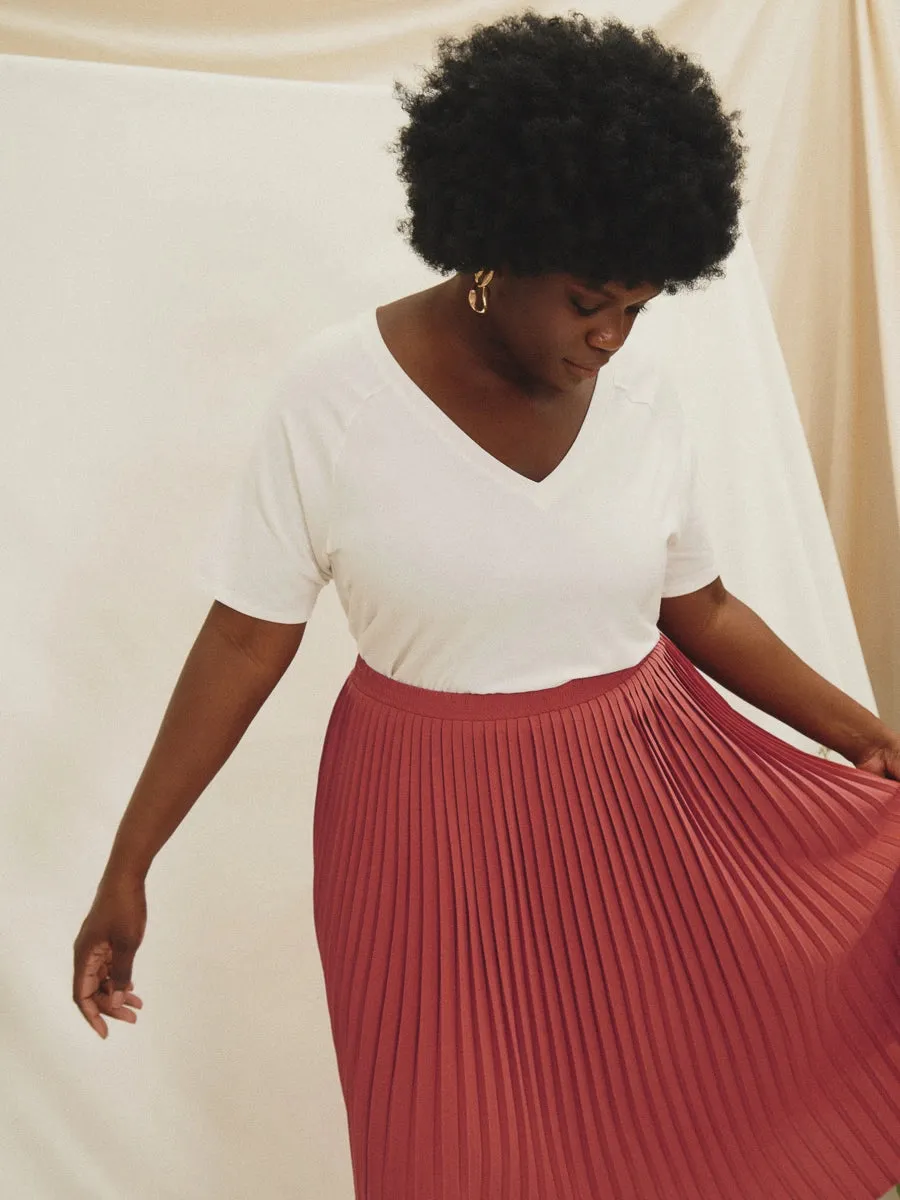 Hazel Terracotta Pleated Skirt